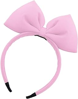 Bow Headband Bowknot Hairband Big Bow Halloween Christmas Hair Bands Women Hair Hoop Bow Headdress Headwear Headpiece Party Decoration Cosplay Costume Cute Handmade Hair Accessories Pink
