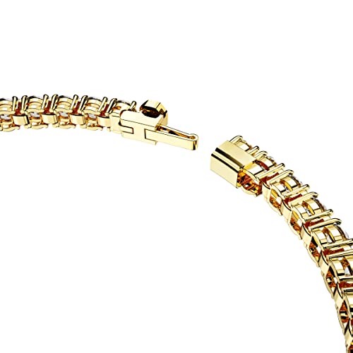 Swarovski Matrix Tennis Bracelet, Round Cut Crystals, Pink, Blue, Black, Clear, Rhodium, Gold-Tone and Rose Gold-Tone Finishes - Image 4