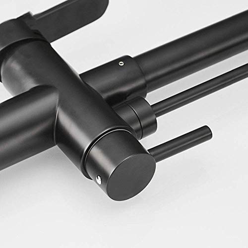 Grifo negro de cocina extraíble para lavar verduras con agua purificada cómodamente 4
