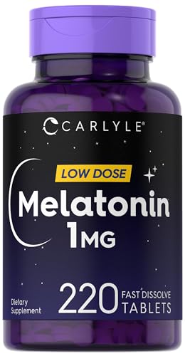 Carlyle Melatonin 1 mg | 220 Fast Dissolve Tablets | Low Dose | Vegetarian, Non-GMO, Gluten Free