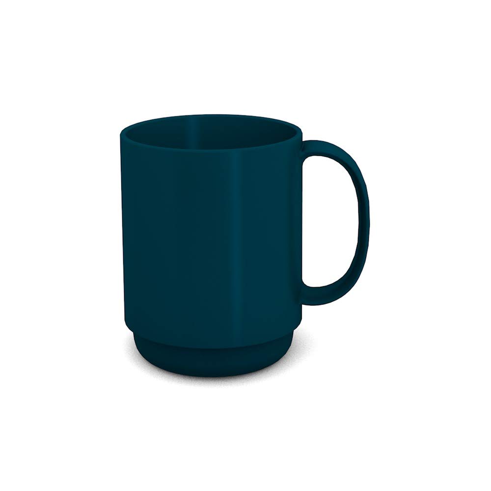 Ornamin Mug with Handle 300 ml Teal (model 510) | stable coffee mug made of plastic, coffee cup, reusable cup, tea cup