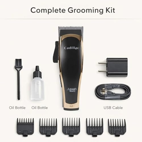 Image of ASBAH Mini Professional Hair Trimmer - High Efficiency, 4 Guide Combs, Super Torque, Carbon-Treated Precision Blades, Super Silent, Lithium-Ion Battery