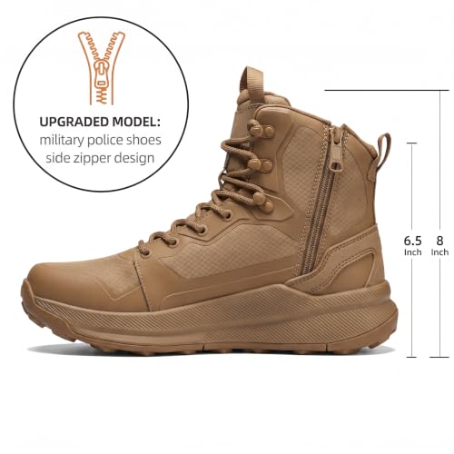 Image of Men's Military Tactical Boots Side Zipper Combat boots Lightweight