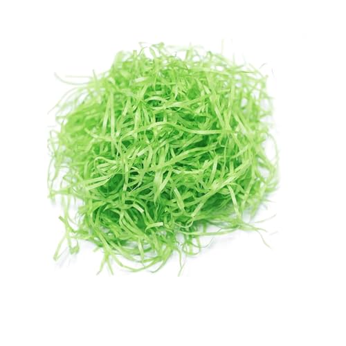 SZFYY Easter Grass Recyclable Paper Filler Easter Basket Stuffers Shred Paper Use for Bridesmaid Proposal Gifts Small Gift Box (Green 100G)