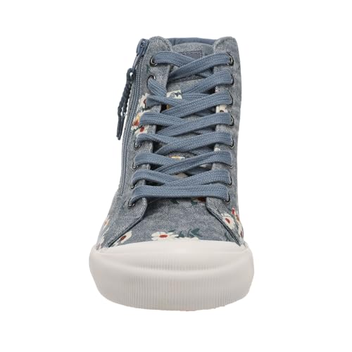 Image of Blue Floral High Top Jazzin Sneaker by Rocket Dog
