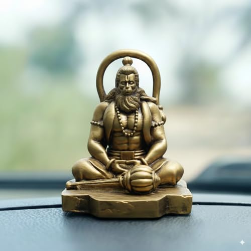 Lord Hanuman Idol, 9 cm, Metallic Finish Reli...