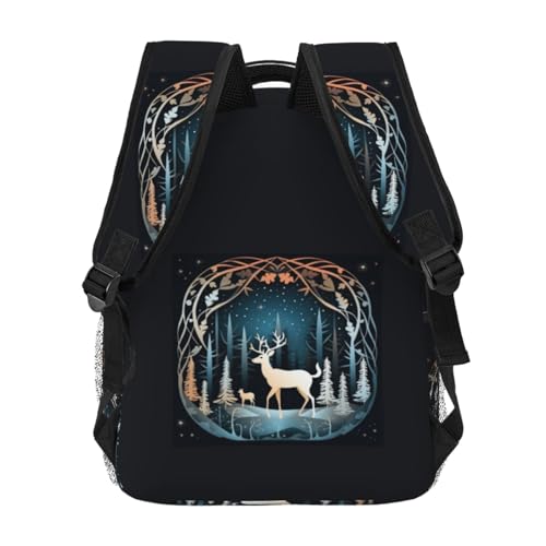 Mochila de ocio versátil con estampado navideño y bolsa ligera para viajes urbanos 4