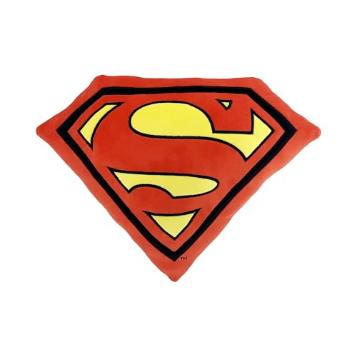 Image of Northwest Superman Classic Logo Cloud Pillow 12 inch - Superhero Plush Stuffed Toy for Kids & Adults, Soft Room Decor, Gift for Boys & Girls