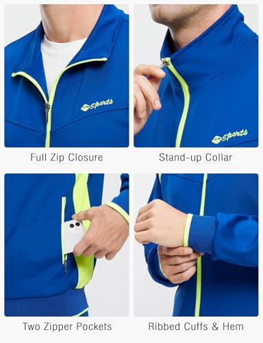 Image of Rdruko Men's Athletic Casual Tracksuit 2 Piece Full Zip Jacket Sweatsuit Outfit Jogger Fleece Set