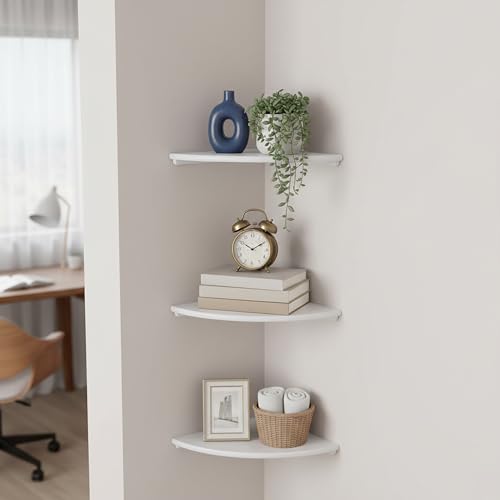 Étagère d'angle murale pour valoriser la déco du salon
