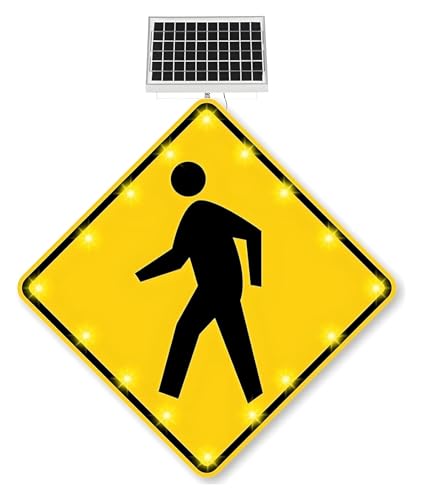 Panneau de passage piétons LED clignotant solaire d'avertissement circulation