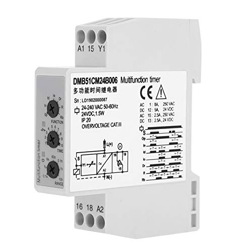 Interruptor de retardo multivoltaje con 7 funciones de temporización analógica
