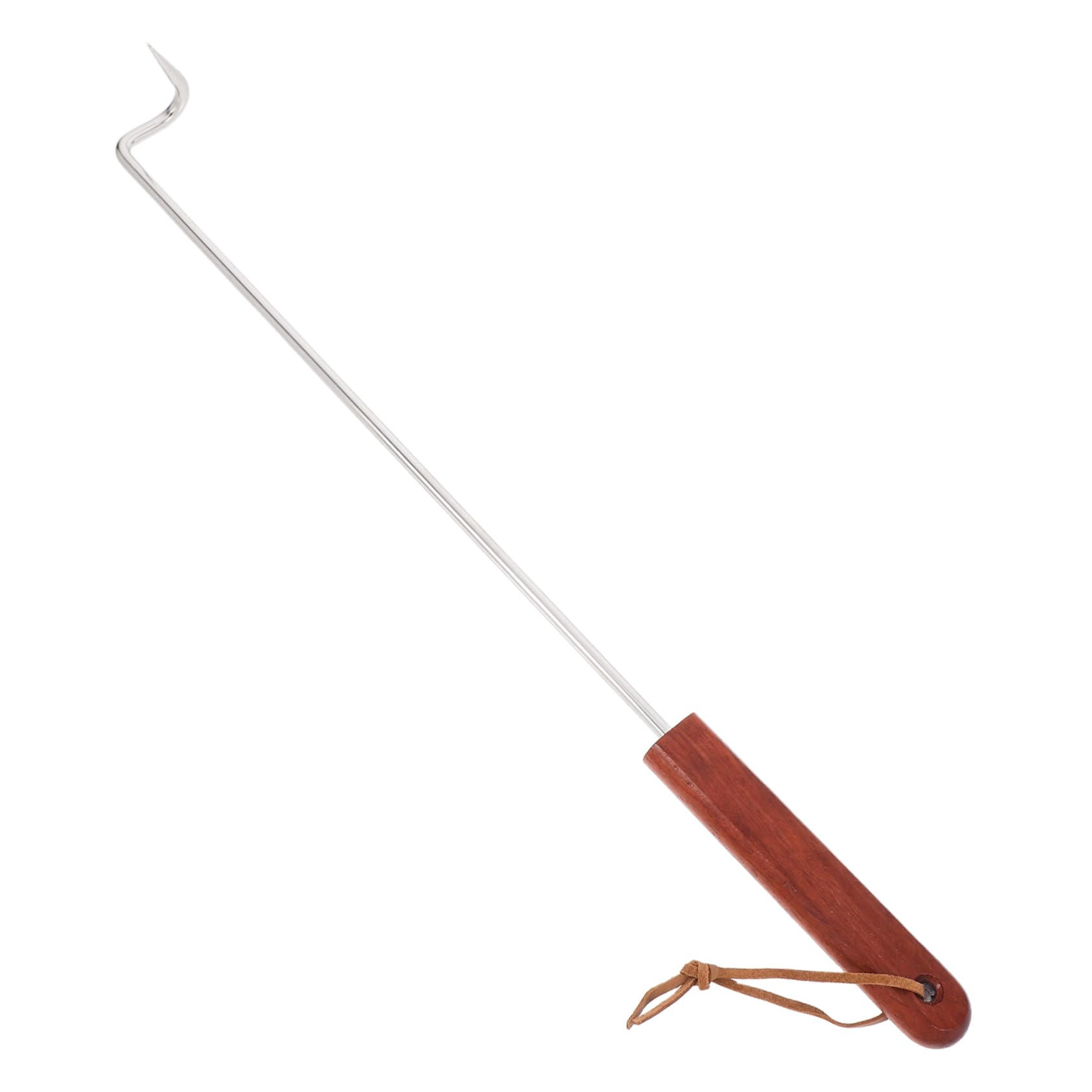 FUNOMOCYA Grill Fork Meat Carving Fork Stainless Steel Bacon Hook Bbq Food Flipper Comfortable Rosewood Grip