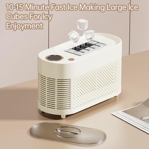 Machine à glaçons portable compacte blanc crème avec bac amovible - 5