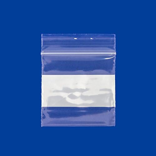 JewelrySupply Clear Plastic Reclosable Zipper Bags 2x2 W/White Block (Package of 100)