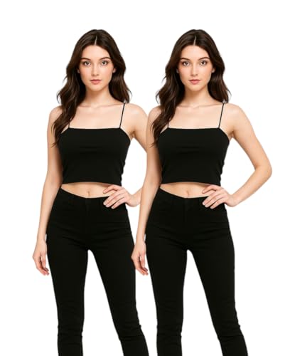 Image of Women's Seamless Long Crop Top Combo | Lightly Padded Smooth Stretchable Camisole Bra for Daily Comfort & Support | Pack of 2