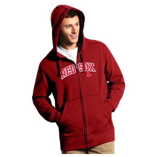 MLB Boston Red Sox Men's Full Zip Hoodie, Dark Red, X-Large