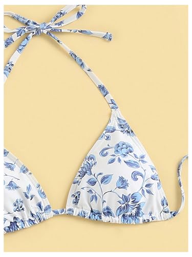 SHENHE Women's 3 Piece Floral Bikini Set with Wrap Coverup Halter Triangle Swimsuits3
