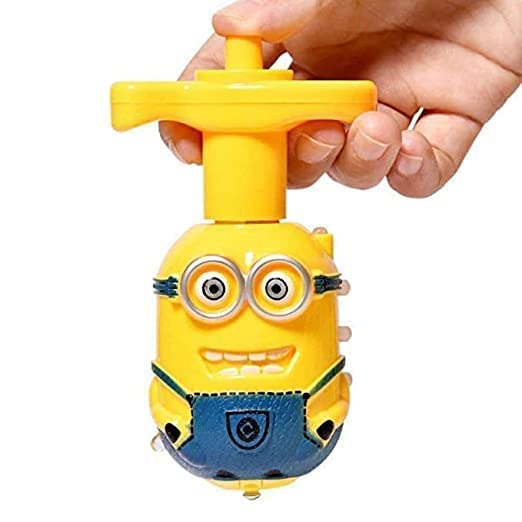Flashing Plastic Magic Lattoo Top Toy with LED Lights Music - Spinning Top for Baby and Toddlers (Pack of 1) (Minion)
