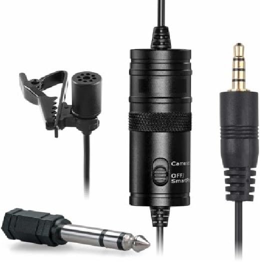 Auxiliary Omnidirectional Lavalier Condenser Microphone with 20ft Audio Cable (Black)-picture-16