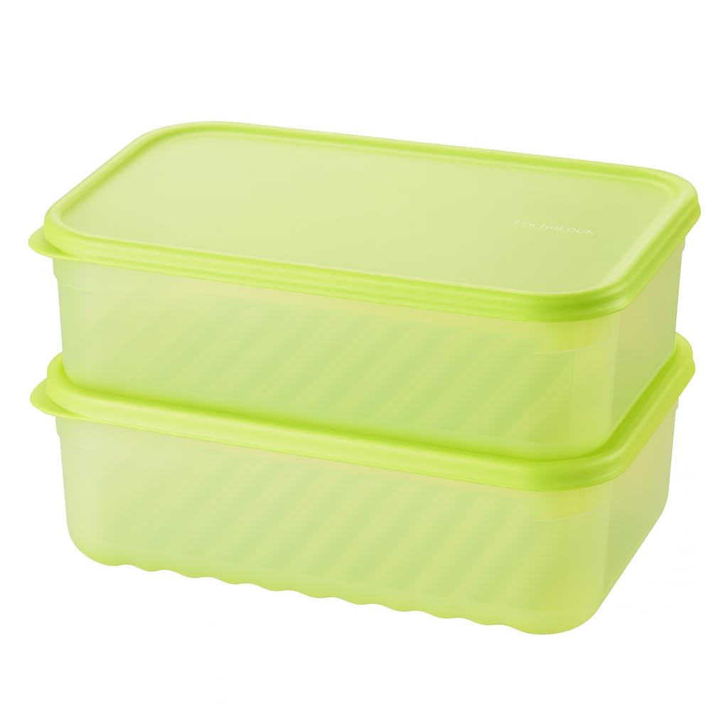 LocknLock FreshFit Set of 2 x 3.2L Airtight Food Storage Containers – 31 Days of Freshness, BPA‑Free, Leakproof, Microwave/Freezer/Dishwasher Safe, Perfect For Meal Prep