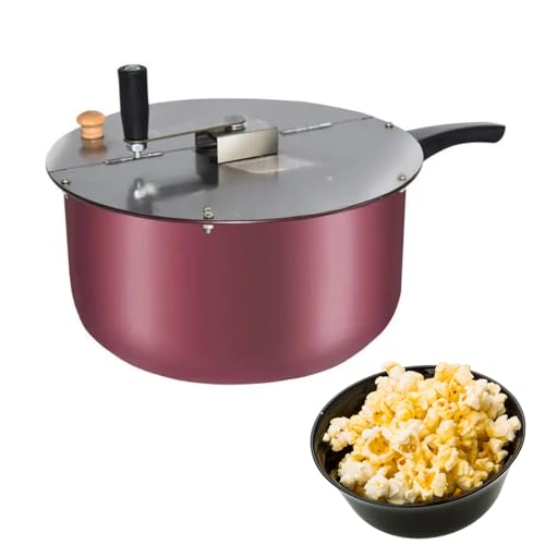 Popcorn Popper Machine, Stainless Steel Hand Operated Popcorn Maker, Delicious Homemade Popcorn Machine Gas Stove Induction Cooker Compatible