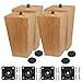 Wkmamo 4 Stück Möbelfüße Holz Möbelbeine 10cm, Massivholz Beine Aus Eiche mit Montageplatten, Schrauben und Filzgleiter,für Sofa Bett Schrank Couch Stuhl (10cm-2, Gerade) MI 4 günstig Kaufen-Wkmamo 4 Stück Möbelfüße Holz Möbelbeine 10cm, Massivholz Beine Aus Eiche mit Montageplatten, Schrauben und Filzgleiter,für Sofa Bett Schrank Couch Stuhl (10cm-2, Gerade)
