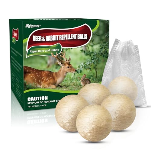 12 Pack Deer & Rabbit Repellent Balls-Deer Repellent, Rabbit Repellent Outdoor,Animal Deterrent for...