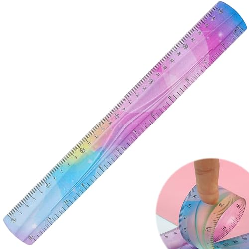 1 Pièce Règle,Double Decimetre,Flexible en Plastique Regle Graduee,Souple Incassable,Pour Adultes,école,Salle de Classe,Bureau,Coloré (30 cm)