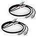 [2 Pack] 2RCA to 2RCA Cable, J&D Gold-Plated [Copper Shell] [Heavy Duty] 2 RCA Male to 2 RCA Male Stereo Audio Cable, RCA Cables - 3 Feet