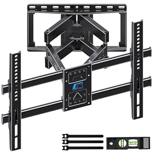 HOME VISION Full Motion TV Wall Mount for 32-85 inch TVs up to 132lbs, Fits 8”/ 12” /16” Wood Studs, TV Mount Wall Bracket with Dual Articulating Arms, Swivel, Tilt, Max VESA 600x400mm