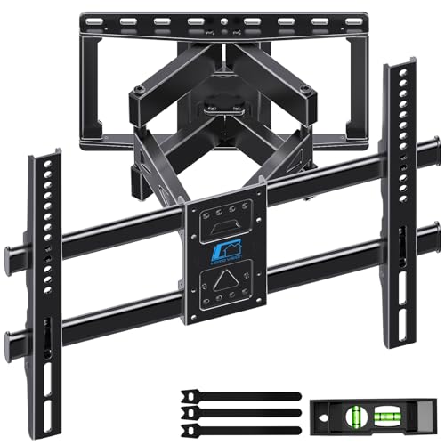HOME VISION Full Motion TV Wall Mount for 32-85 inch TVs up to 132lbs, Fits 8”/ 12” /16” Wood Studs, TV Mount Wall Bracket with Dual Articulating Arms, Swivel, Tilt, Max VESA 600x400mm