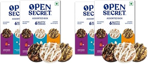 Image of Open Secret Cookies | 2 Boxes, 6 Cookies Each | Healthy Snacks, Diwali, Gift Hamper, Biscuits, Healthy High Protein, No Added Maida, (6 X 2 : 12) (Pack of 2)