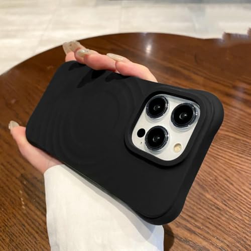 Coque de téléphone pour iPhone 15 Pro Max noire avec charge sans fil magnétique