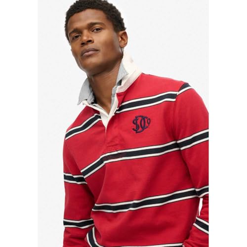 Superdry Vintage Athletic Stripe Rugby Short Sleeve T-Shirt S