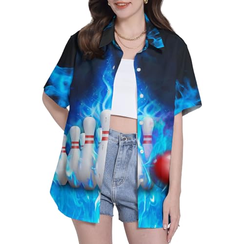 Camisetas havaianas engraçadas para mulheres, presentes para mulheres, camisa havaiana casual para m