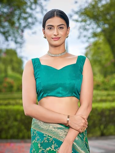 MANOHARI green banarasi silk saree – image 7