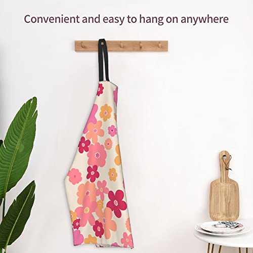 Gkyygk Pink Flowers Cute Aprons For Women Men, Colorful Poppies Waterproof Aprons Adjustable Strap At Neck & Waist Ties For Adults Women Men Painter Kitchen Cooking Baking Chef #TOP5