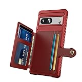 WEFOR Case for Google Pixel 8 - Wallet Case with PU Leather Card Pockets Back Flip Cover for Google Pixel 8 2023 (Red)