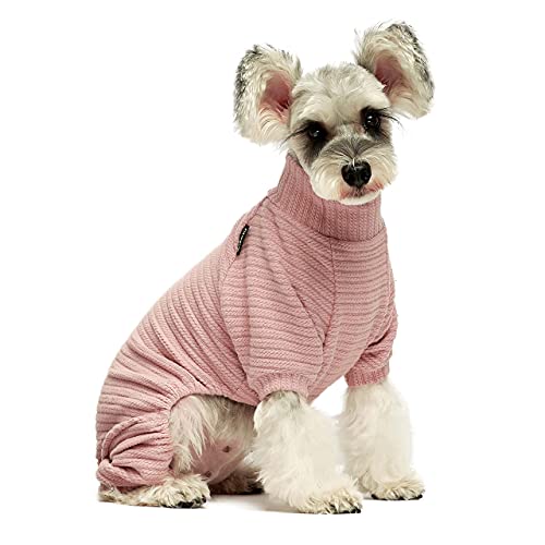 Fitwarm Turtleneck Knitted Dog Sweater Puppy Pajamas Thermal Doggie Winter Clothes Knitwear Pet Coats Cat Apparel Pink Medium #TOP2