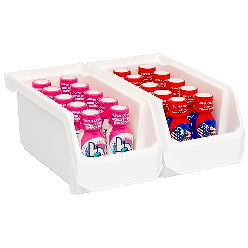 ReadySpace Plastic Containers for Organizing and Storage Bins for Closet, Kitchen, Office, Garage or Pantry Organization, Stackable Bins, Medium (11" x 5" x 5.5"), 8-Pack, White by ReadySpace - Image 8