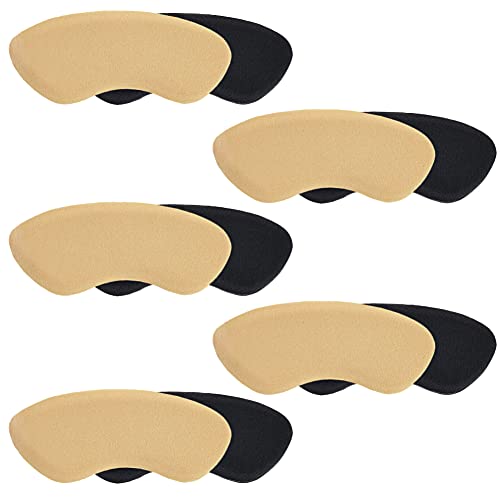 ALHX 10 Paar Fersenhalter Fersenpolster Pads, Selbstklebende Komfort Schuheinlagen, Schwamm Fußpflege Fersenkissen Geeignet für Männer und Frauen (Schwarz & Fleischfarbig) Cover