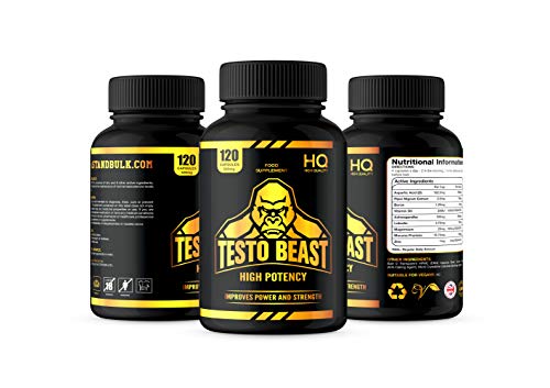 Test Booster for Men | 120 caps | Testosterone Supplement | High Strength | Natural Ingredients Ashwagandha, Vitamin D and Luteolin | Massive 2000mg Serving and Suitable for Vegans | Beast and Bulk - Image 5