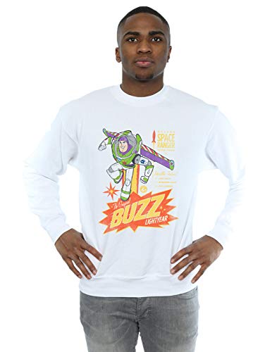 Disney Men's Toy Story 4 The Original Buzz Lightyear Sweatshirt White XXXXX-Large