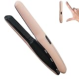 Cordless Hair Straightener and Curler 2 in 1 Portable Flat Iron Wireless Hair Straightener for Travel, USB-C Rechargeable 4800 mAh Battery Fast Heating Pink