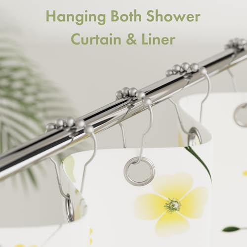 image for Amazer Shower Curtain Hooks, Decorative Shower Curtain Hooks Rust Proo