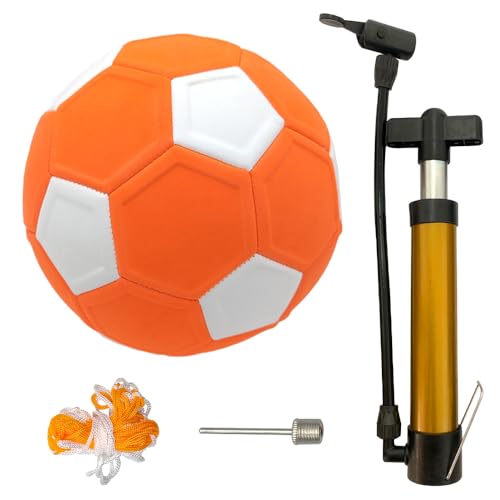 Mbuaopa Curve Ball Football Swerve Ball Curve Balls Indoor Football Size 5 with Pump and Carry Net for Youth and Adult Players Indoor Outdoor Footballs Training or Game Orange and White