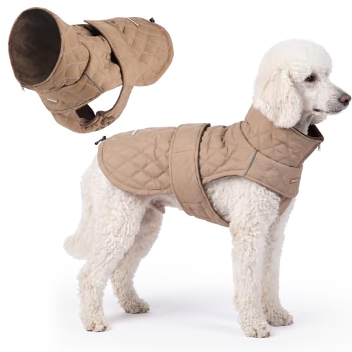 Spark Paws Quilted Dog Winter Coat - Cold Weather Jacket for S Med L Dogs