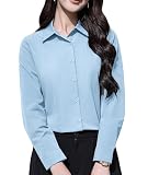 [Hotouch] シャツ レディース 長袖 ワイシャツ 事務服 カッターシャツ 襟付き 春 夏 速乾 通気性 無地 UV防止 通勤 就活 オフィス カジュアル フォーマル ビジネス トップス