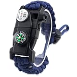 Daarcin Survival Paracord Bracelet,Fire Starter,Waterproof SOS Light, Compass, Whistle, Adjustable AK87 20 in 1,Outdoor Ultimate Tactical Survival Gear Set,Men